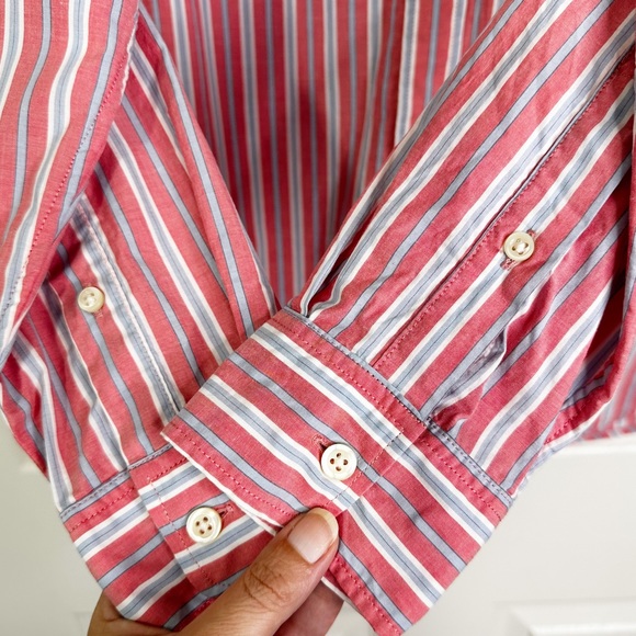 Gap Striped Poplin Stretch Standard Fit Long Sleeve Button Down Shirt Men’s S - Picture 5 of 9